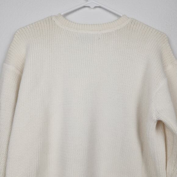 Ralph Lauren Polo Sport Vintage USA Sweater Cream Women Size Large Crewneck Flag - Picture 7 of 12